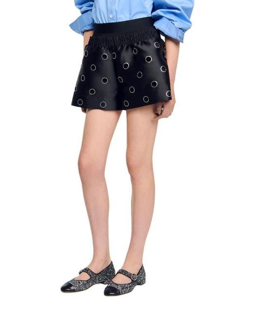 Sandro Blue Rhinestone Shorts