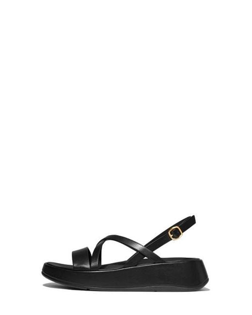 Fitflop Black F-Mode Slingback Platform Wedge Slide Sandal