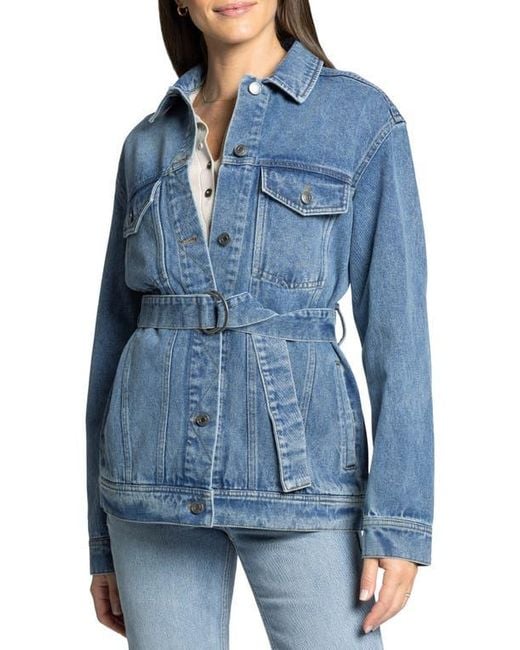 Thread & Supply Blue Nevada Belted Denim Jacket