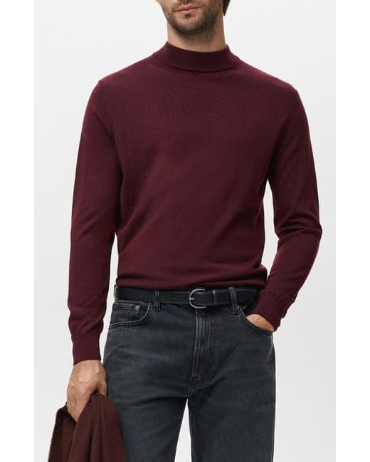 Mango Red Turtleneck Wool Sweater for men