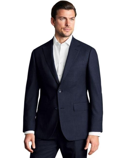Charles Tyrwhitt Blue Slim Fit End On End Ultimate Performance Suit Jacket for men