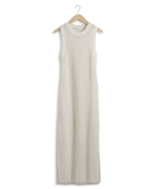 & Other Stories White & Silk & Cotton Sweater Dress