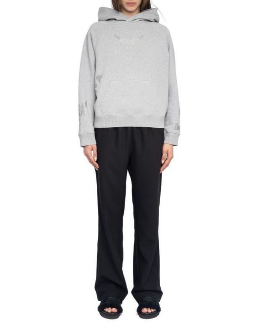 Zadig & Voltaire Gray Georgy Multicusto Strass Cotton Hoodie