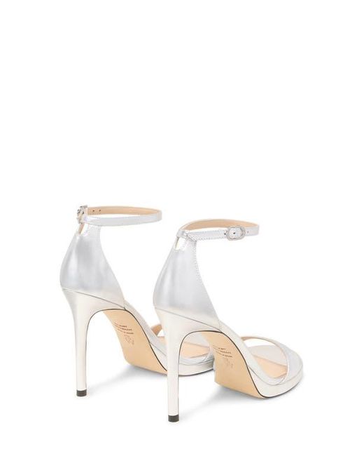 Stuart Weitzman White Nudist Platform Sandal