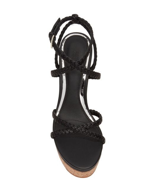 PAIGE Black Hazel Ankle Strap Platform Wedge Sandal