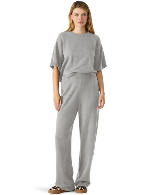Steve Madden Gray Kori Elbow Sleeve Crewneck Sweater
