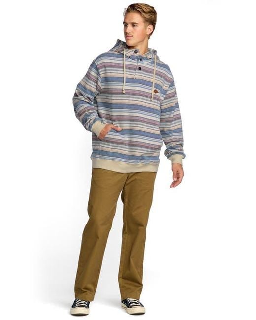 Billabong Gray Rancho Stripe Hooded Pullover for men