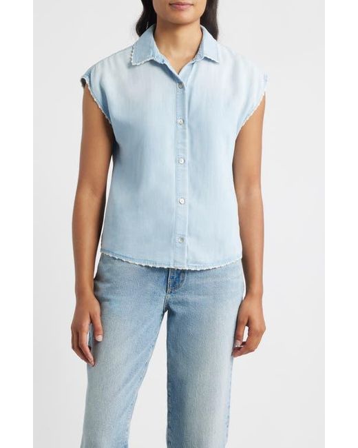 Cloth & Stone Blue Trim Chambray Shirt
