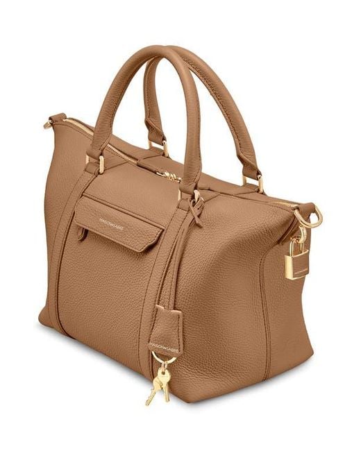 Maison De Sabre Brown Small Leather Weekender Bag
