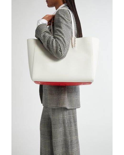Christian Louboutin White Large Cabata Soft Leather Tote Bag