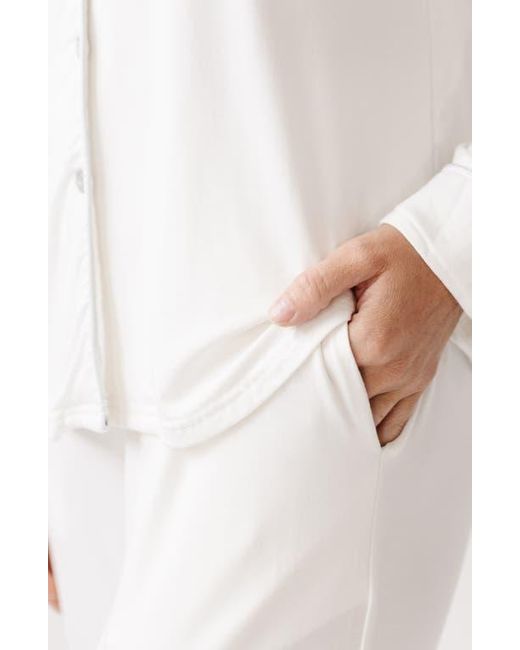 Cozy Earth White Long Sleeve Knit Pajamas