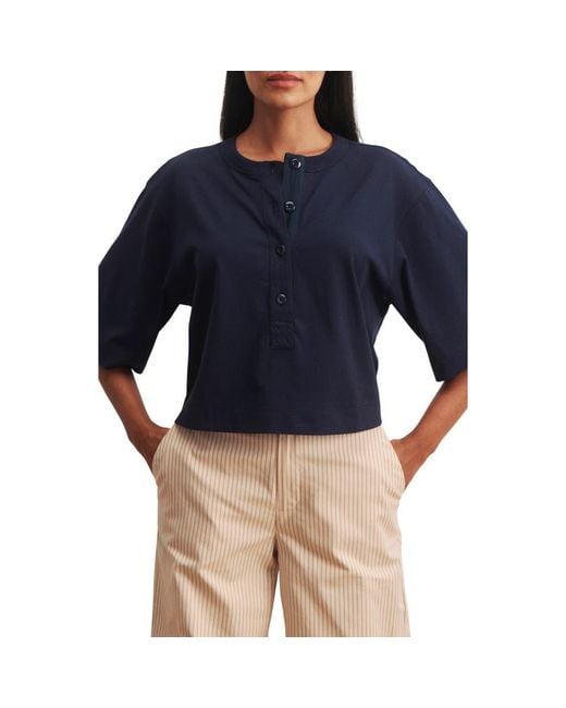 Sanctuary Blue Freya Placket Top