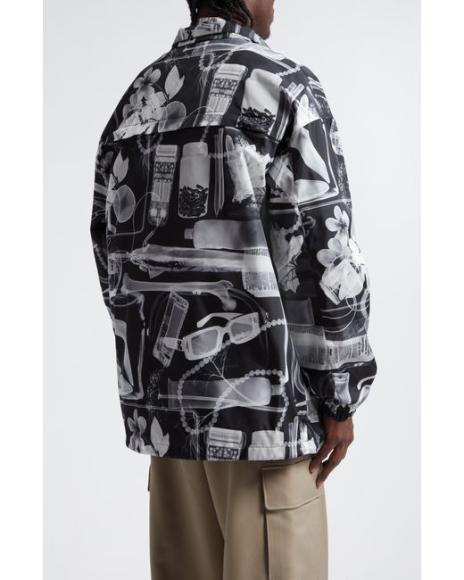 Off-White c/o Virgil Abloh Black X-ray Print Econyl Nylon Hooded Windbreaker Jacket for men