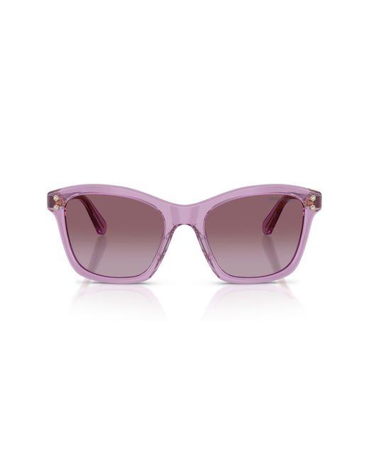 Swarovski Purple 54Mm Gradient Square Sunglasses
