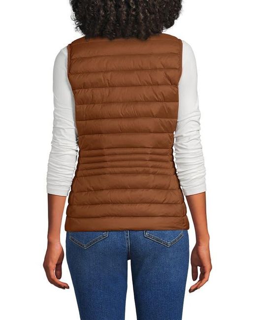 Lands' End Orange Wanderweight Packable Ultralight Down Vest