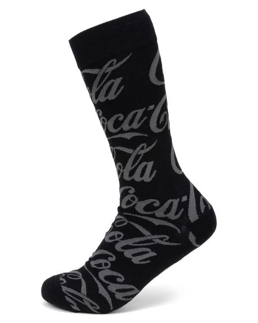 Cufflinks Inc. Black Coke Crew Socks for men