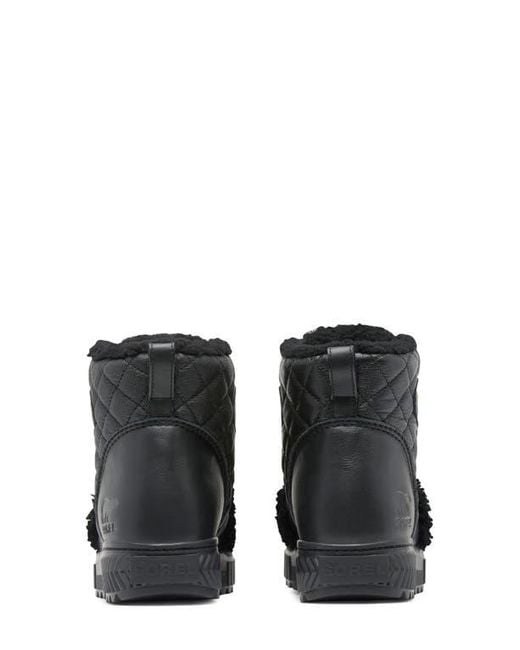 Sorel Black One Ave Alpine Genuine Shearling Trim Waterproof Boot