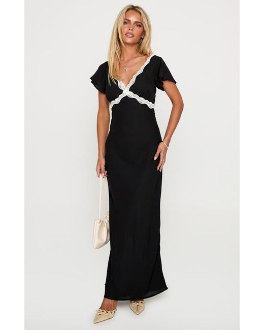 Princess Polly Black Barbarita Lace Maxi Dress