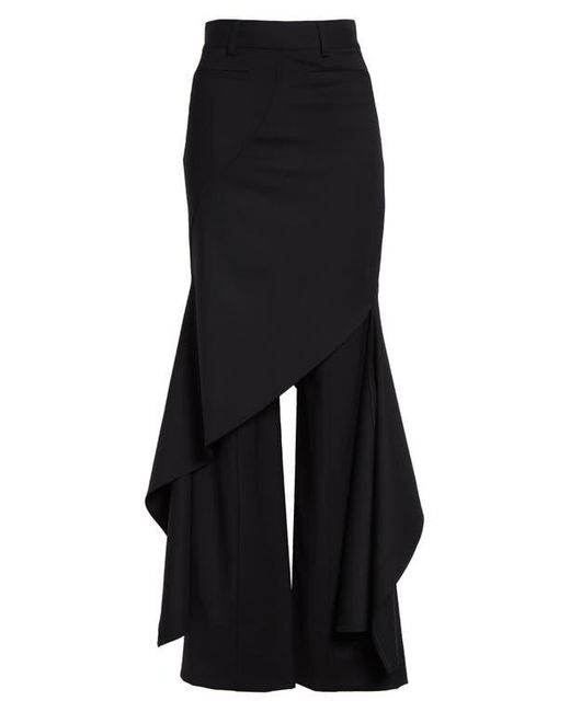 Monse Black Deconstructed Stretch Virgin Wool Skirt Pants