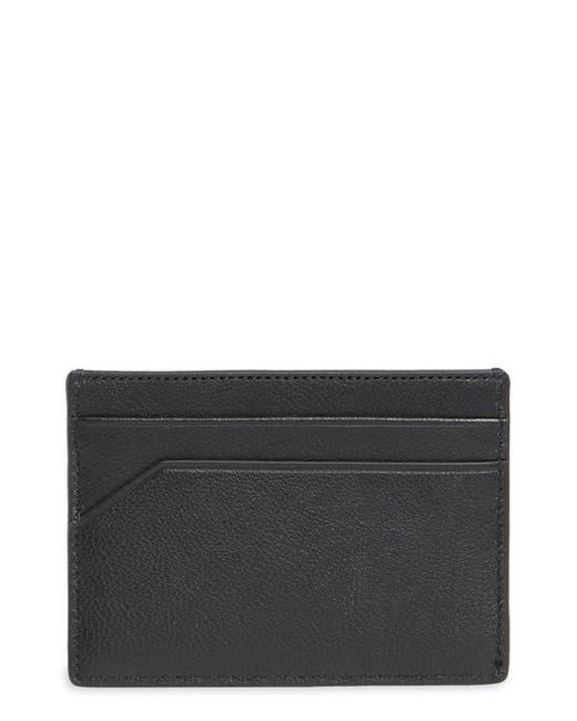 Nordstrom Black Pebble Leather Card Case for men