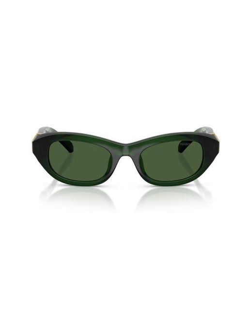Swarovski Green 50Mm Small Pillow Sunglasses