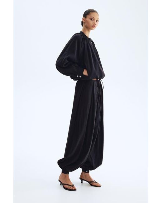 H&M Blue Balloon-Sleeved Modal Jacket
