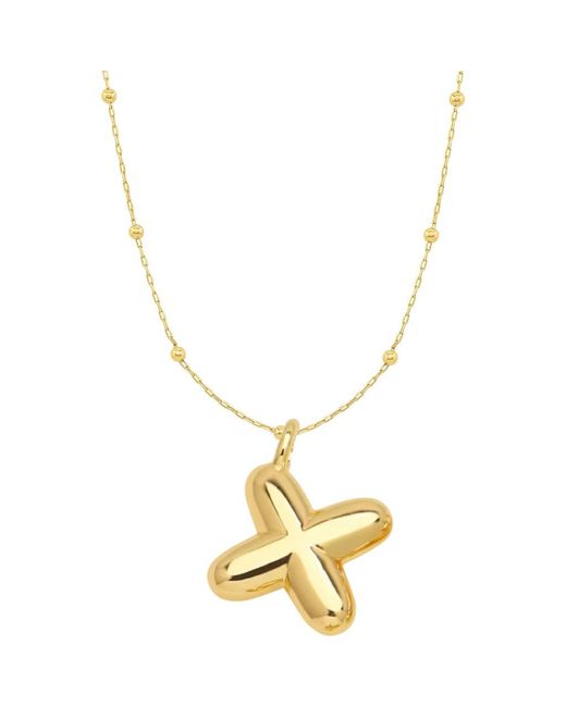 Emma Rae Metallic 14K Plated Bubble Initial Pendant Necklace
