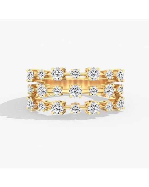 Everlee Metallic Orbit Three Row Lab Diamond Ring