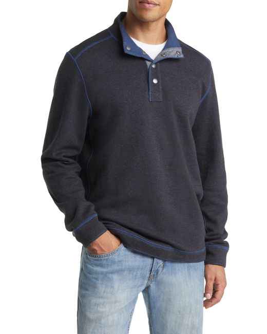 Tommy Bahama Fliprider Reversible Quarter Snap Pullover in Blue for Men