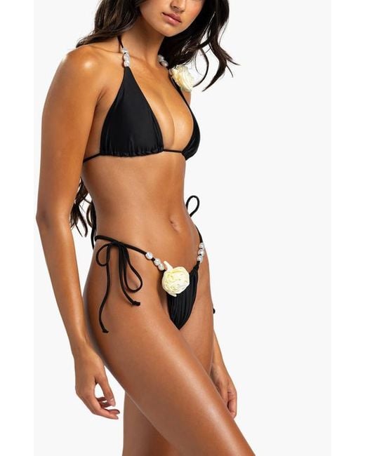 Beach Bunny Swimwear Black Evangaline Triangle Top