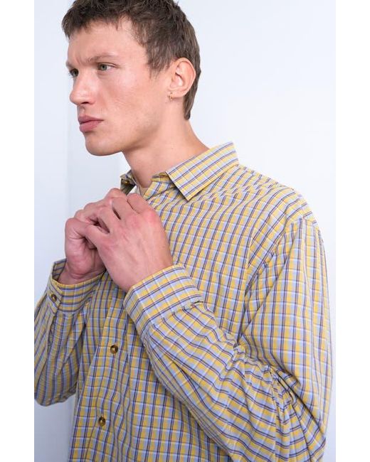 Topman Brown Cotton Poplin Button-Up Shirt for men