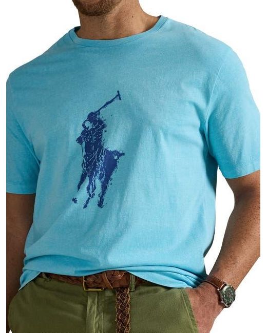 Polo Ralph Lauren Men's Blue Big & Tall Big Pony T-Shirt short sleeve t-shirts