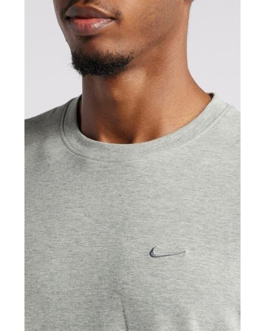 Nike Gray Primary Training Dri-Fit Short Sleeve T-Shirt for men