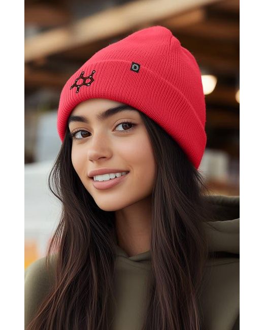 Alix Red Molecule Beanie for men