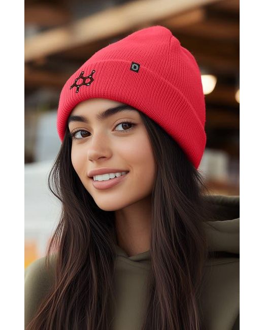 Alix Red Molecule Beanie for men