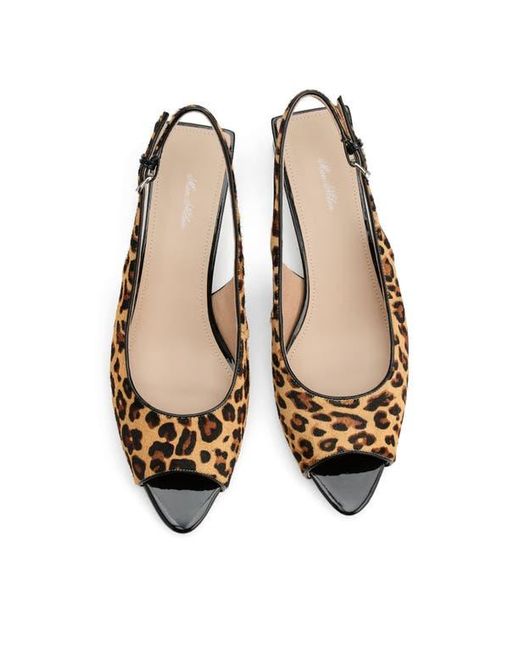 MARC NOLAN Brown Carmen Slingback Peep Toe Heels