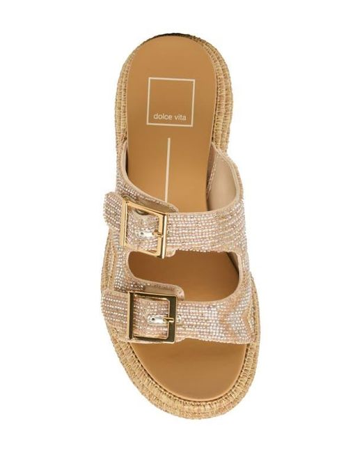 Dolce Vita Metallic Wixie Beaded Strap Platform Sandal