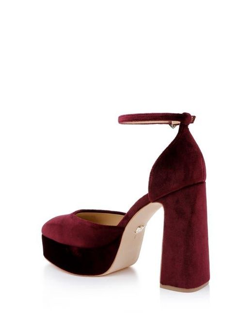 Badgley Mischka Red Jayda Ankle Strap Platform Pump