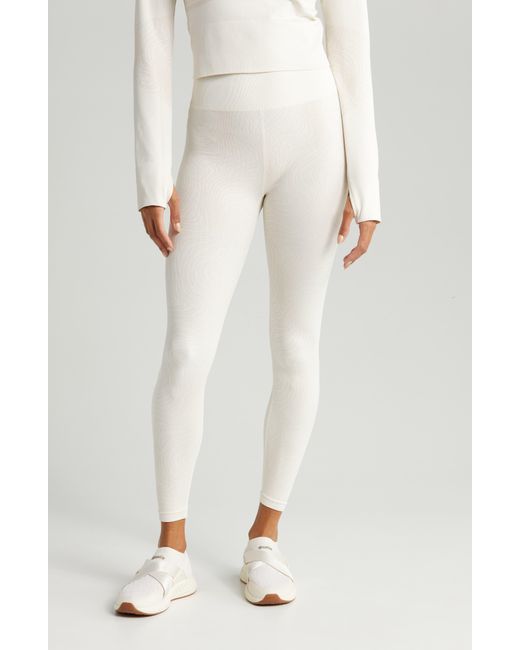Zella White Seamless Jacquard Base Layer leggings