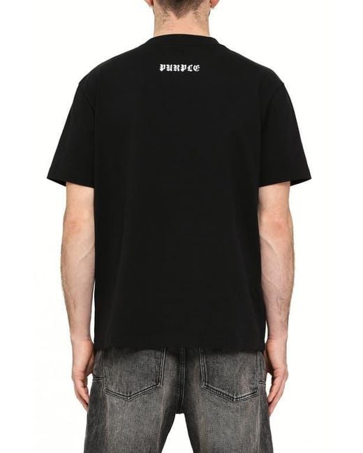 Purple Brand Black Heavyweight Cotton Jersey T-Shirt for men