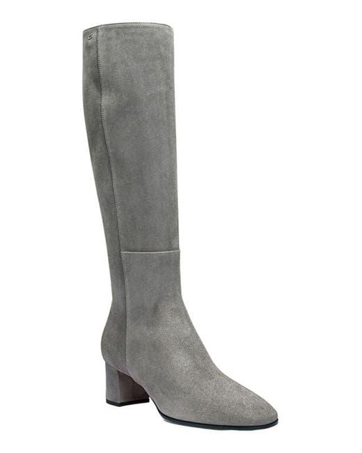 Santoni Gray Suede Low-Heel Boot