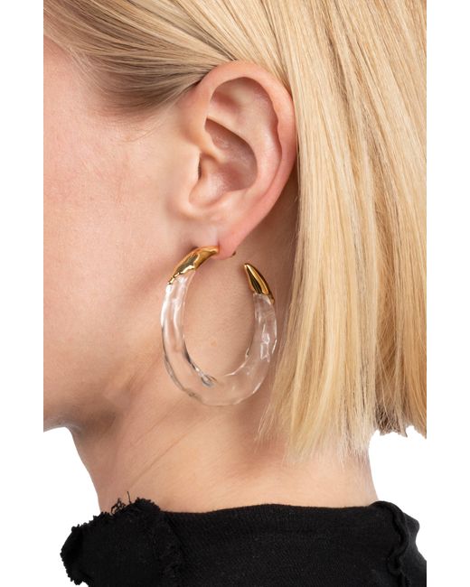 Alexis White Lucite® Molten Hoop Earrings