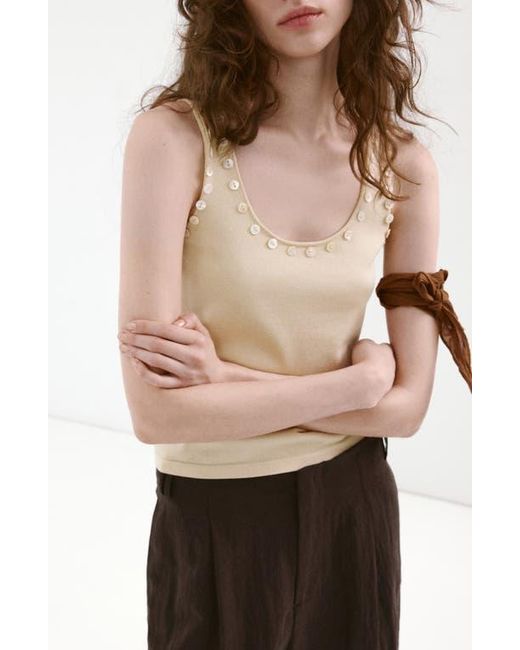 Mango Multicolor Button Trim Tank