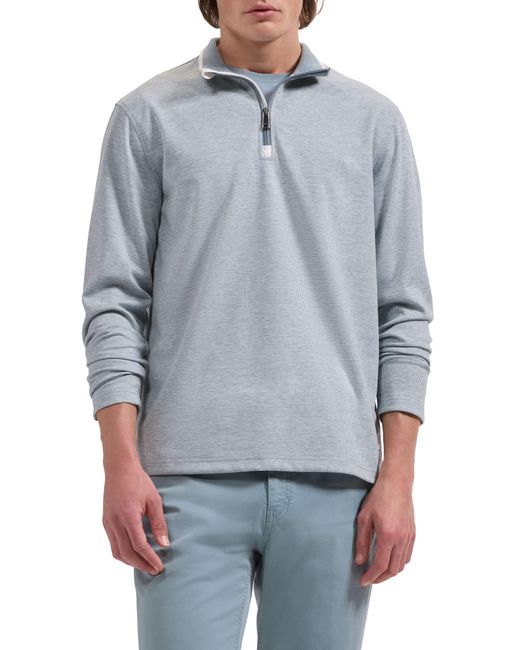 Bugatchi Gray Soft Touch Quarter Zip Pullover for men