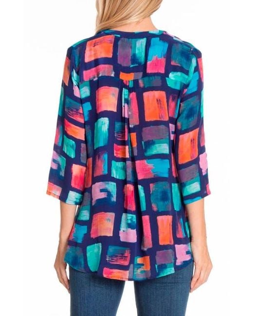 Apny Blue Brushstroke Blocks Tunic