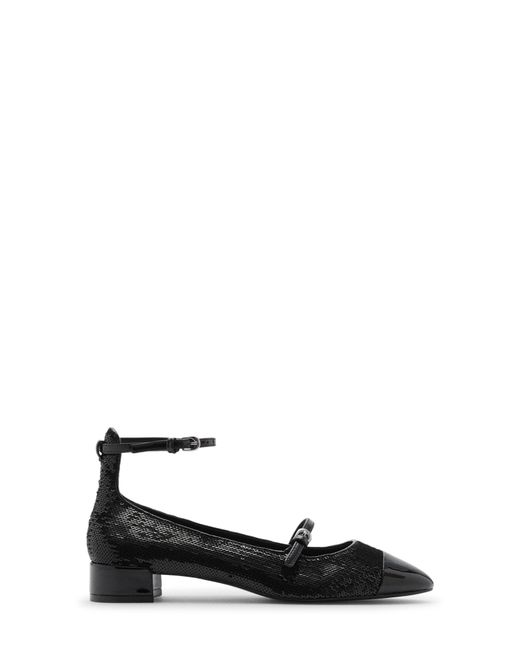 Mango Black Ankle Strap Pump