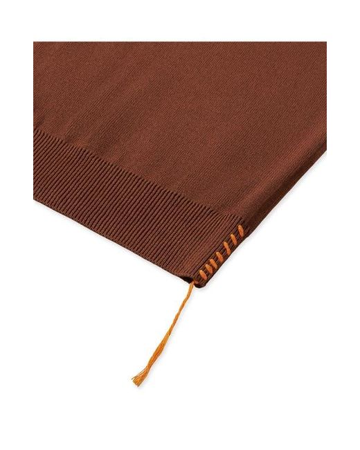 Fortela Brown Laight 3/4 Zip Short Sleeve Polo for men