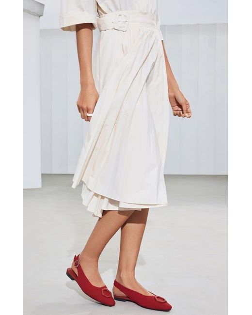 VIVAIA Red Mini Square-Toe Slingback Sandals