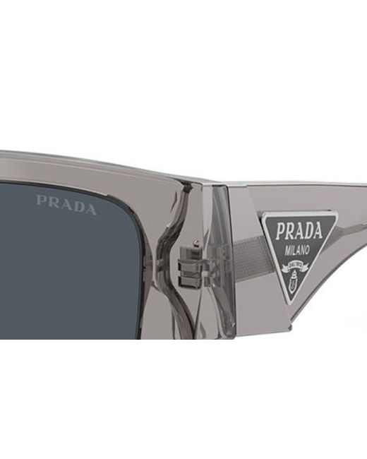 Prada Gray 54Mm Square Sunglasses for men