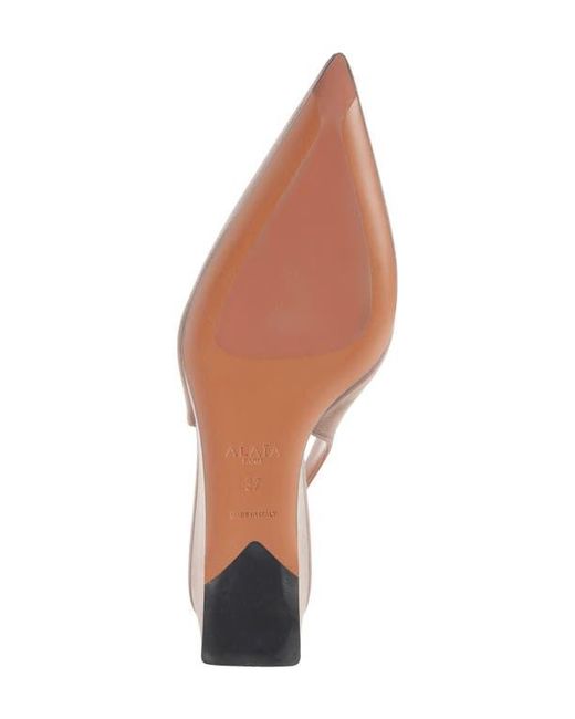 Alaïa Brown Cube Slingback Wedge Pump